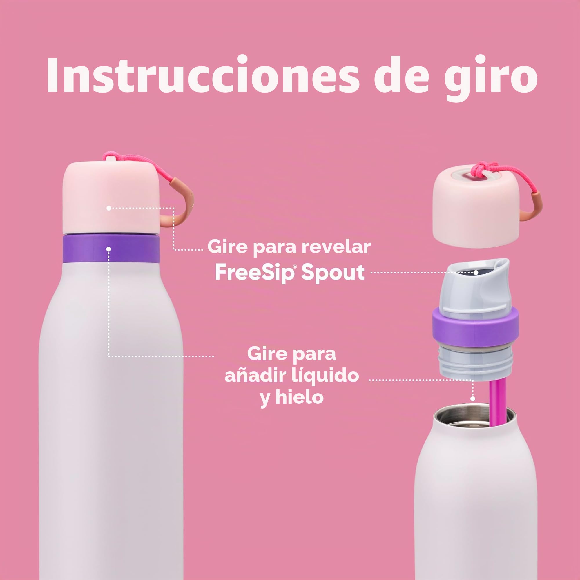 Owala FreeSip Twist - Stainless Steel - 24-oz. - Pink/Purple